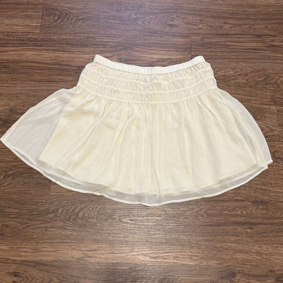 NWT Banana Republic Petite Ruched Mini Fit-And-Flare Skirt Cream M Petite - Picture 7 of 10